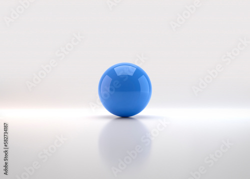 Fototapeta Naklejka Na Ścianę i Meble -  Blue sphere with shadow. Ball. 3D render