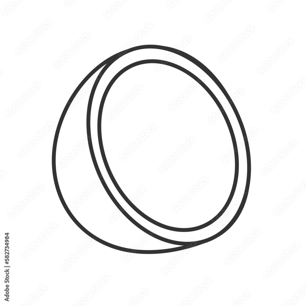 Outline illustration of coconut icon Outline illustration of coconut icon