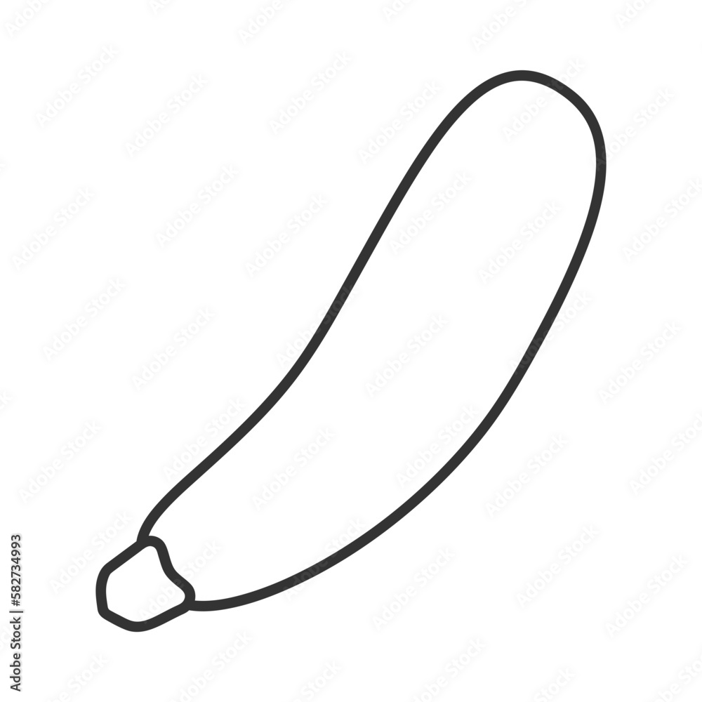 Outline illustration of a zucchini icon Outline illustration of a zucchini icon