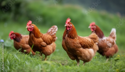Fotografiet free range chickens