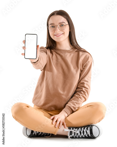 Pretty young woman with sma...