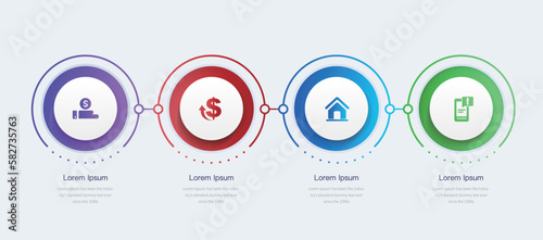 Vector Infographic flow chart template with  icons and 4 options or steps
