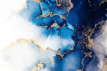 Marble ink abstract art from exquisite original painting for abstract background . Painting was painted on high quality paper texture to create smooth marble background pattern of ombre alcohol ink .