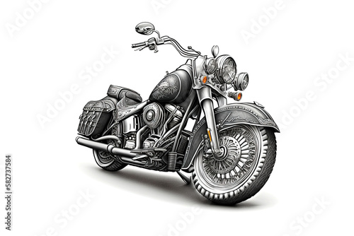 motorcycle isolated on white. Generated by AI