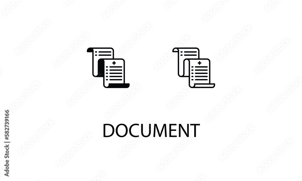 Document double icon design stock illustration