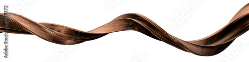 Bronze organic thin metal curve isolated abstract dramatic modern luxury luxury 3D rendering graphic design element background material