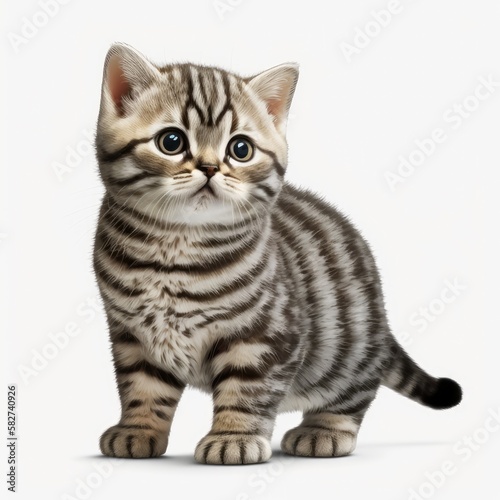 Cute Baby American Shorthair on White Background © ic36006