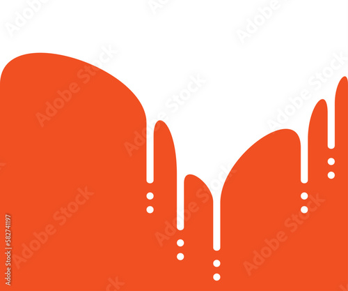 orange paint on a white background, flowing and spilled paint on the wall, colorful materials store