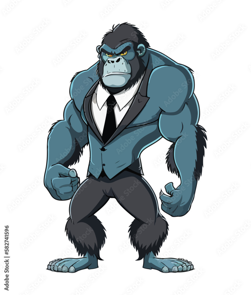 A gorilla in a suit with a tie and a tie A gorilla in a suit with a tie and a tie