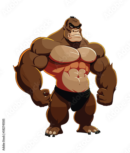 A gorilla with a big belly and a big belly