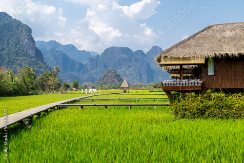 Vang Vieng , Laos. Southeast Asia.