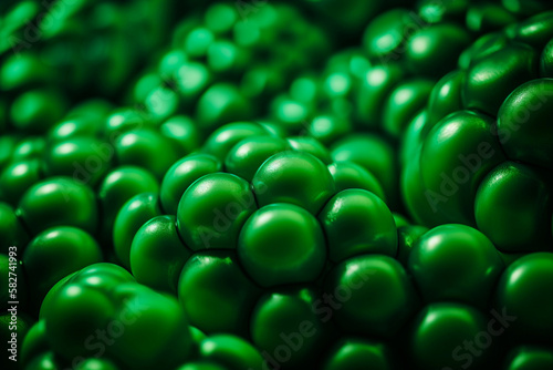 abstract sci-fi wallpaper with green spheres, created with generative ai © Echelon IMG