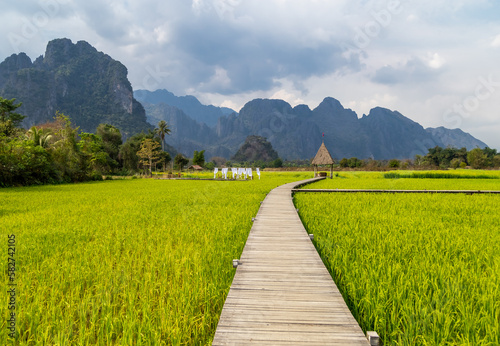 Vang Vieng , Laos. Southeast Asia.