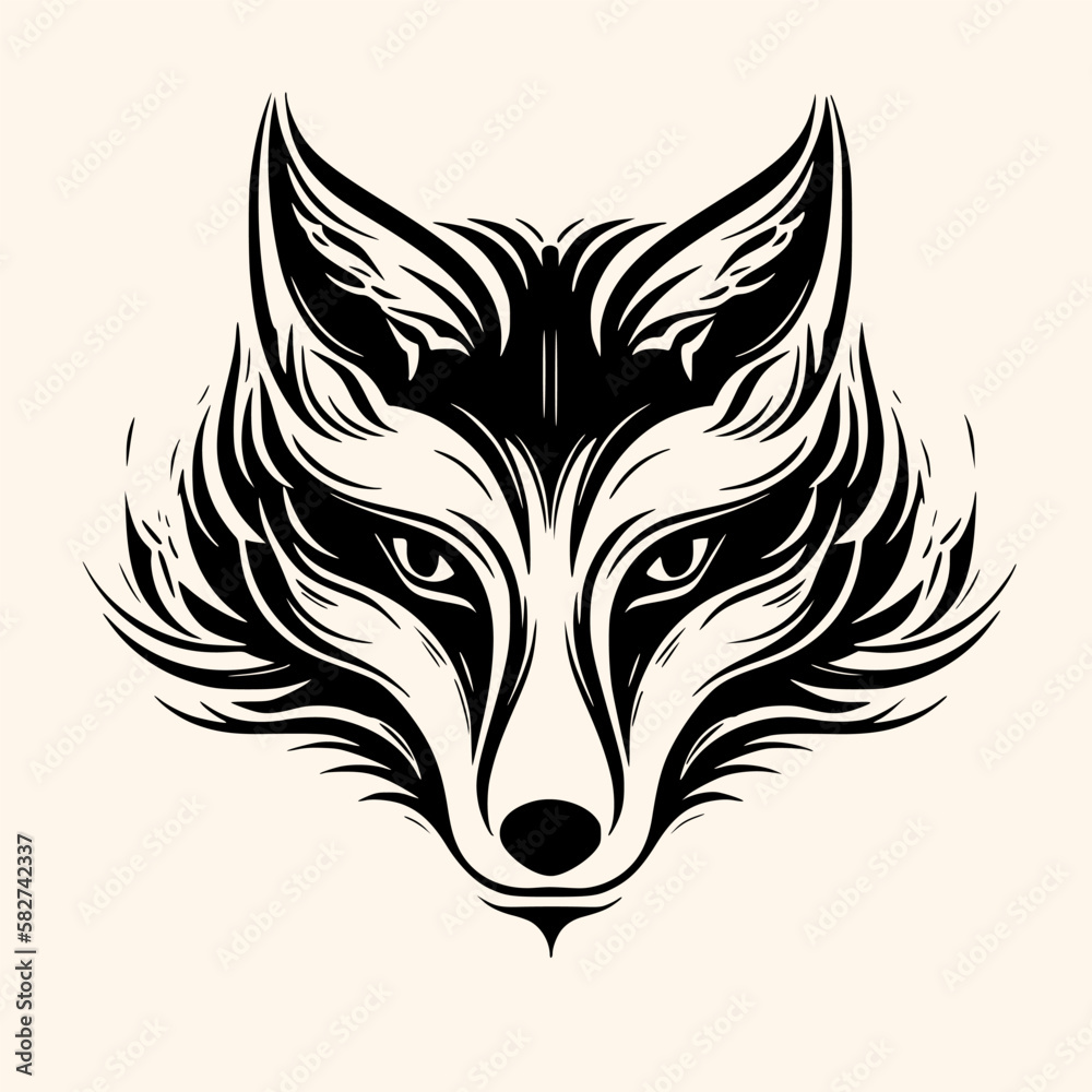 Obraz premium Fox vector for logo or icon, drawing Elegant minimalist style,abstract style Illustration