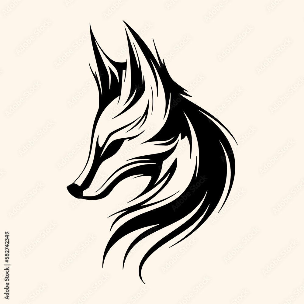Fox vector for logo or icon, drawing Elegant minimalist style,abstract style Illustration Fox vector for logo or icon, drawing Elegant minimalist style,abstract style Illustration