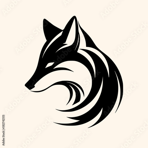 Fox vector for logo or icon, drawing Elegant minimalist style,abstract style Illustration