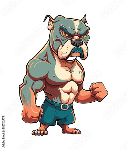 A cartoon dog with a white background