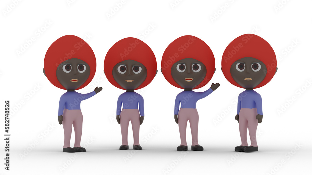 Fototapeta premium 3d people in a row