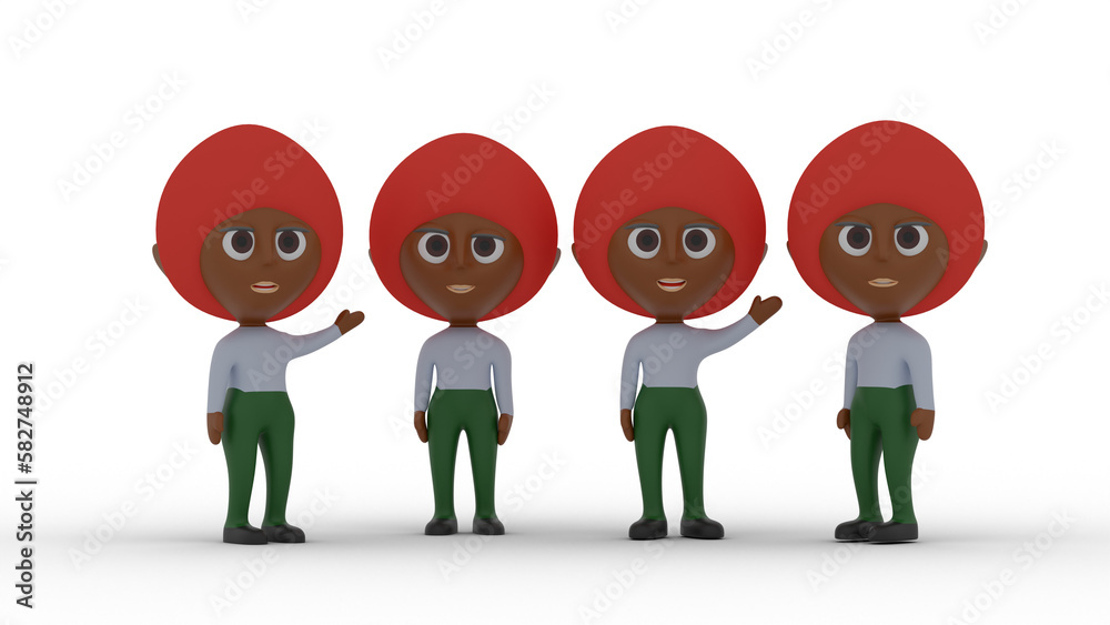 Fototapeta premium 3d people in a row