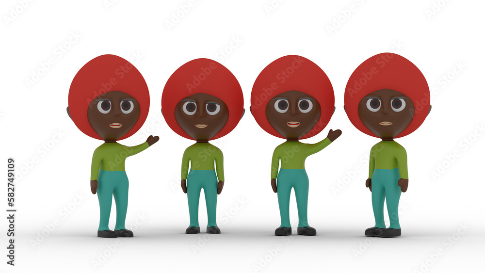 Fototapeta premium 3d people in a row