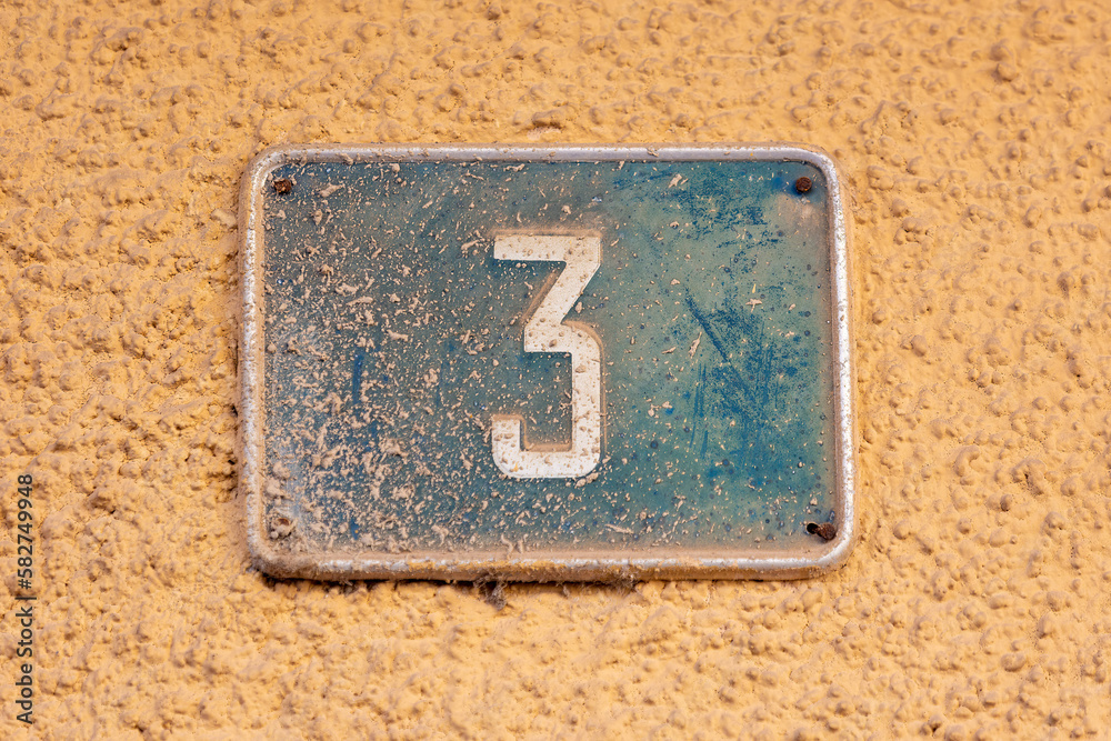 Old Weathered House Number 3, Tile on Wall, Tile on Wall Old Weathered House Number 3, Tile on Wall, Tile on Wall