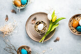 Easter composition with traditional natural decor