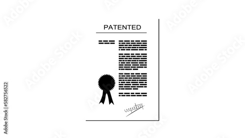 Patented document with approved stamp