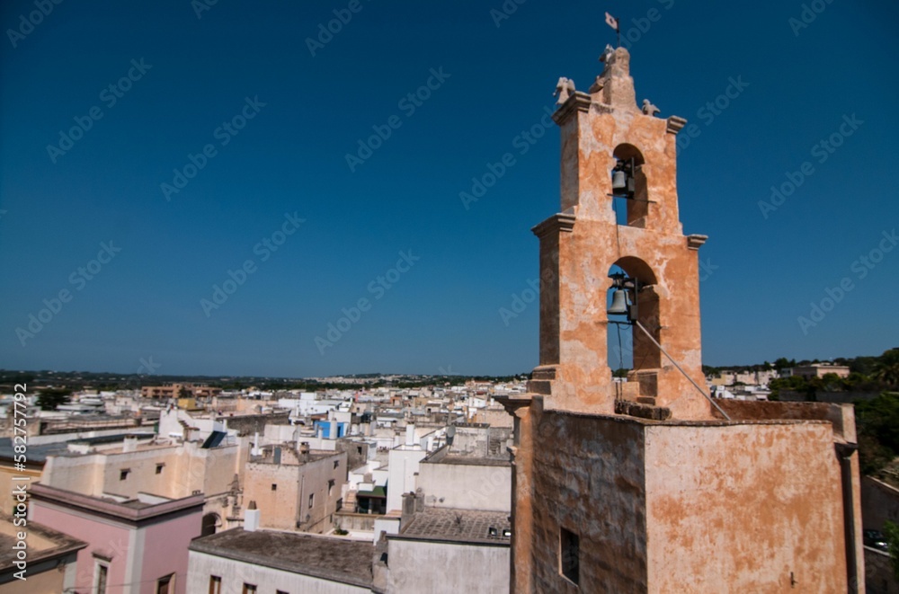 High-angle of Salento cityscape on a sunny day, Apulia