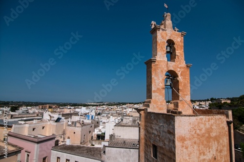 High-angle of Salento cityscape on a sunny day, Apulia