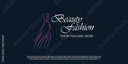 fashion logo design template with creative concept premium vector