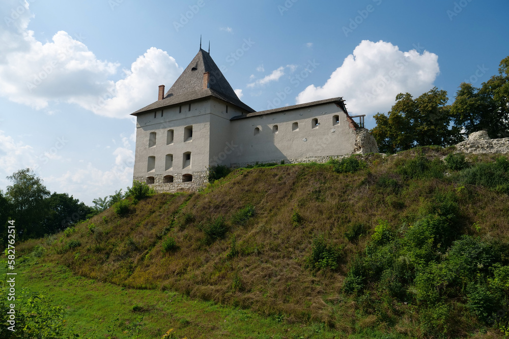 Old castle from 14th century in Halych - city on Dniester River, Ukraine