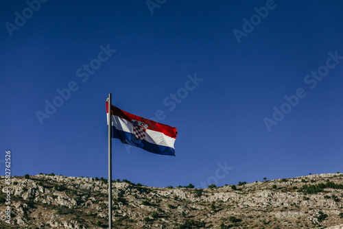 Flag of Croatia in Dubrovnik old town.