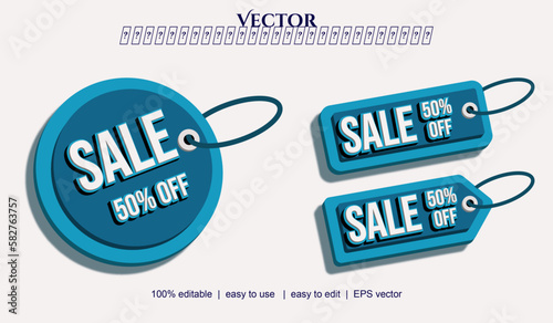Sale aditable text effect, sale tag label