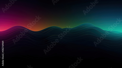 abstract 3d dark mountains gradient background, generative ai