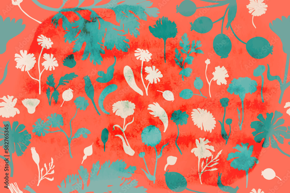 Seamless pattern with hand drawn garden flowers Seamless pattern with hand drawn garden flowers