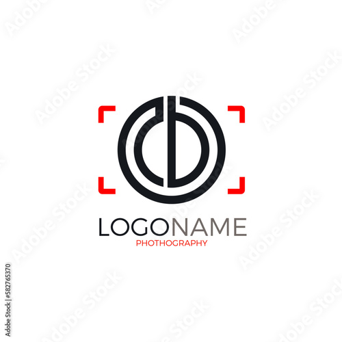 Simple vector illustration of letter b or bc logo design for photography business.