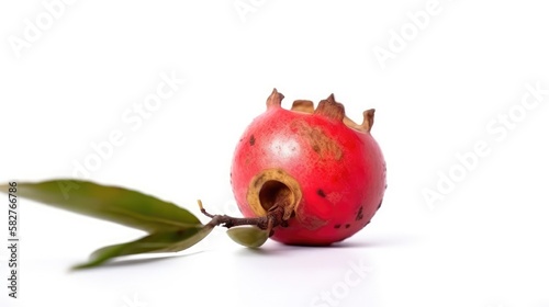 Quandong fruit isolated on white background created with generative AI technology photo