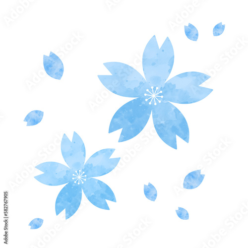  blue flower  cherry blossom