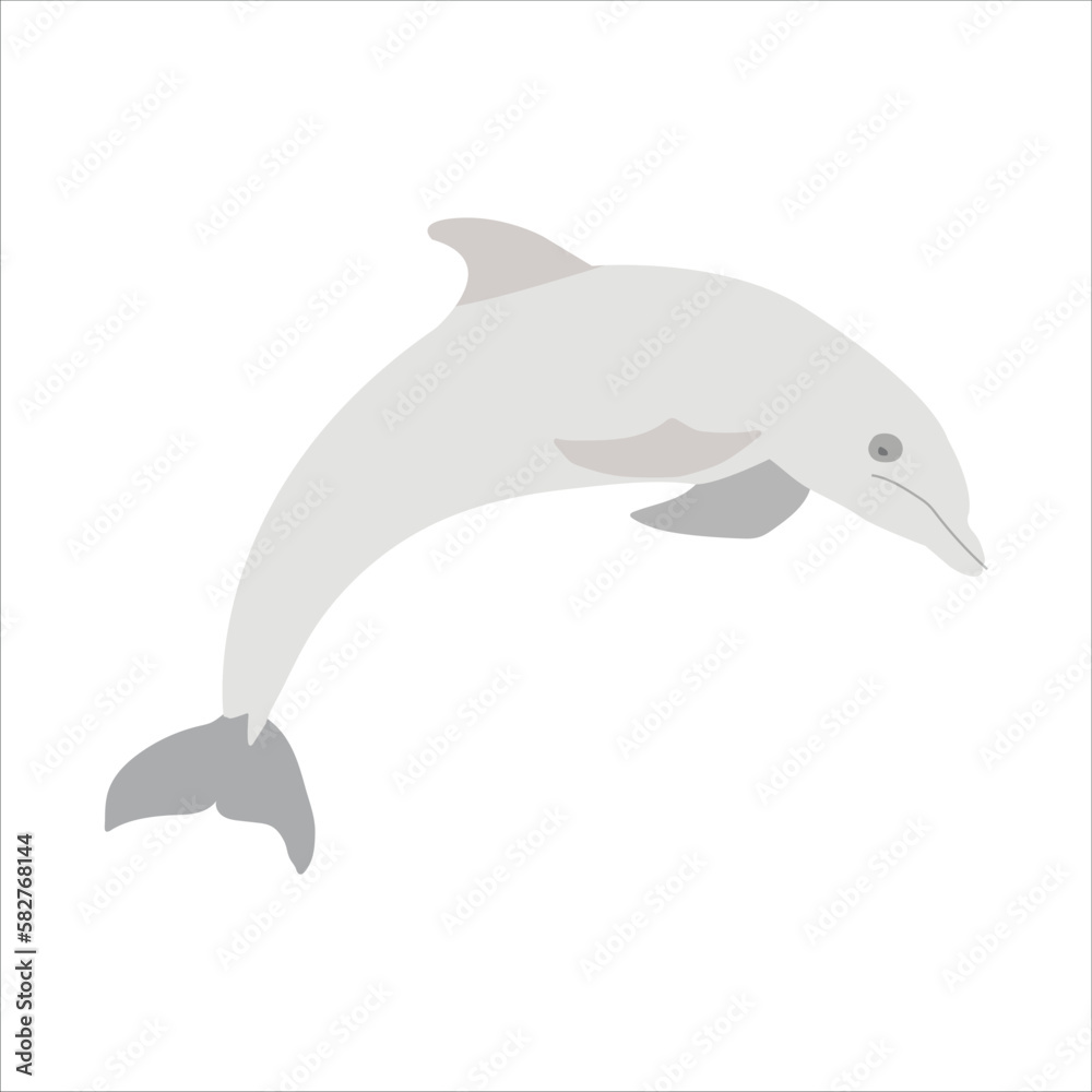 A dolphin is jumping on vector artwork