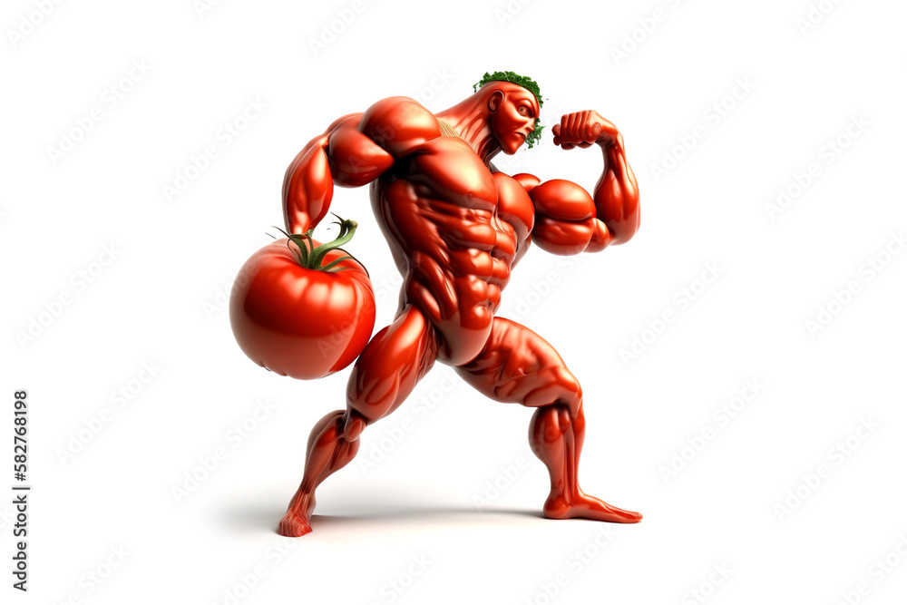 tomato man is isolated on a white background. generated by AI