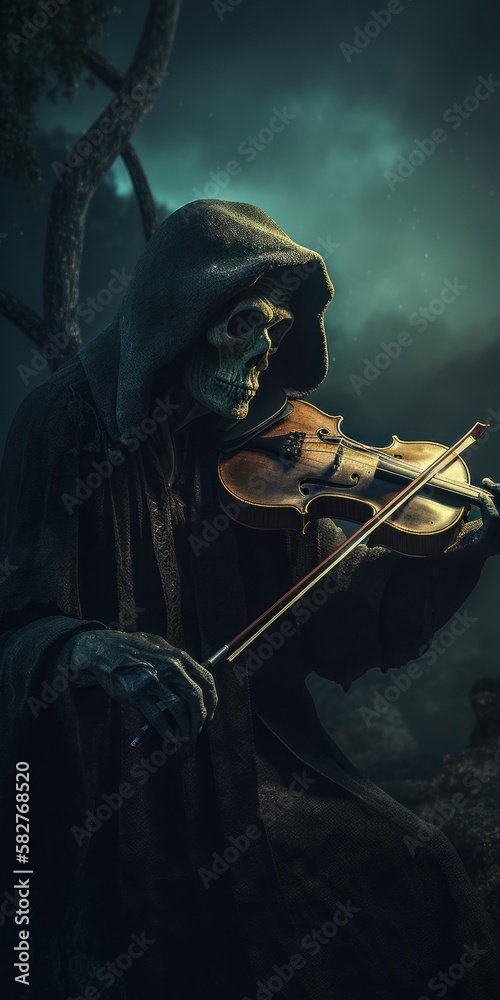 Death playing the violin. Gen AI