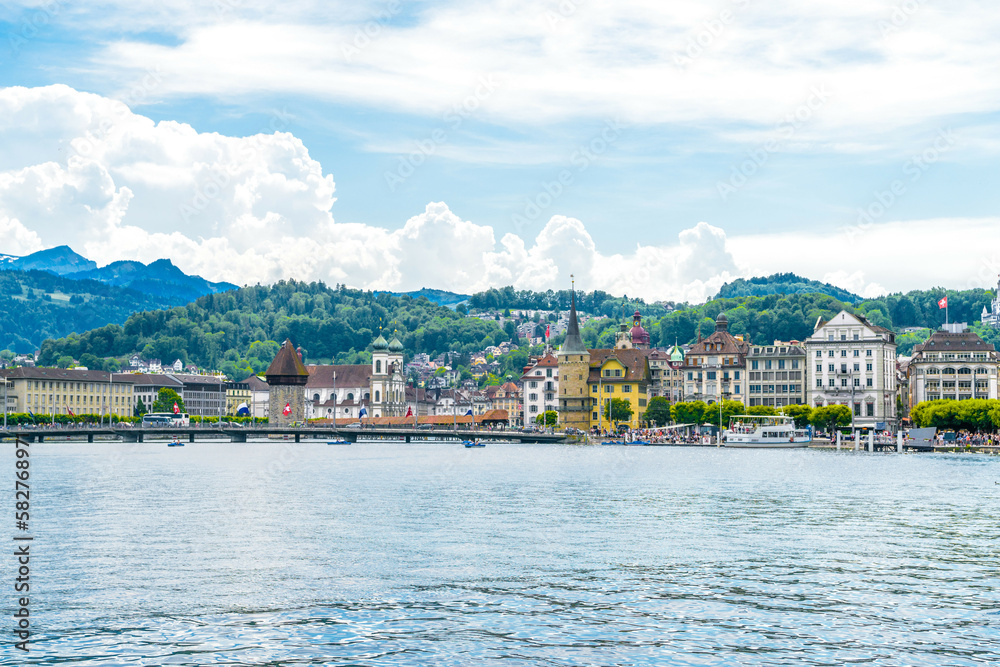 Lake Lucerne near city Lucerne, Luzern Switzerland
