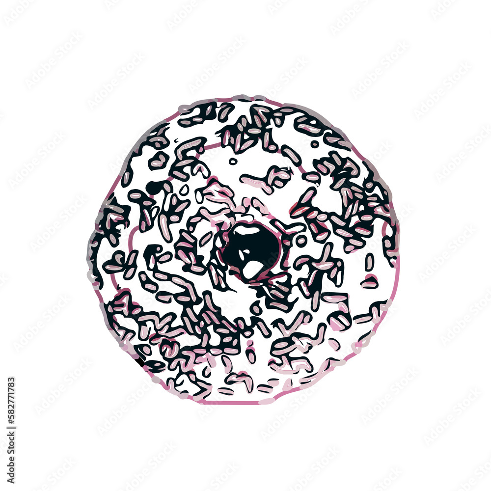 Color sketch of a donut with transparent background Color sketch of a donut with transparent background
