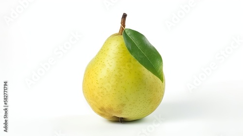 Yali pear fruit isolated on white background created with generative AI technology photo