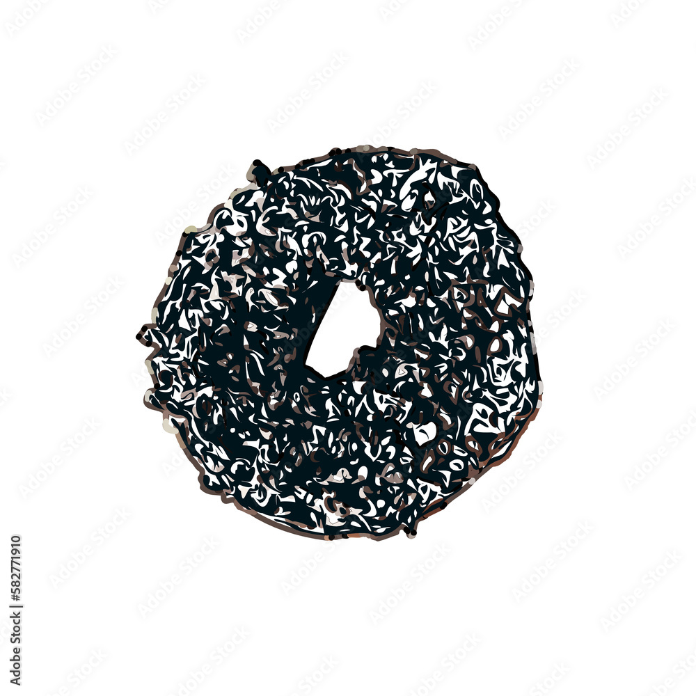 Color sketch of a donut with transparent background Color sketch of a donut with transparent background