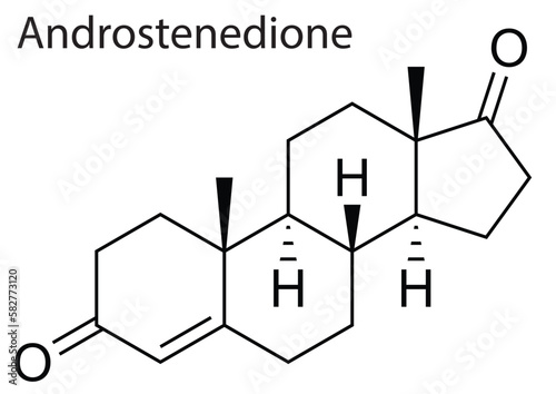 Vector of molecular structure of Androstenedione human steroid
