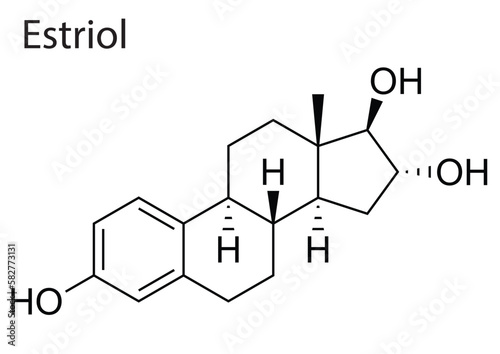 Vector of molecular structure of Estriol human steroid