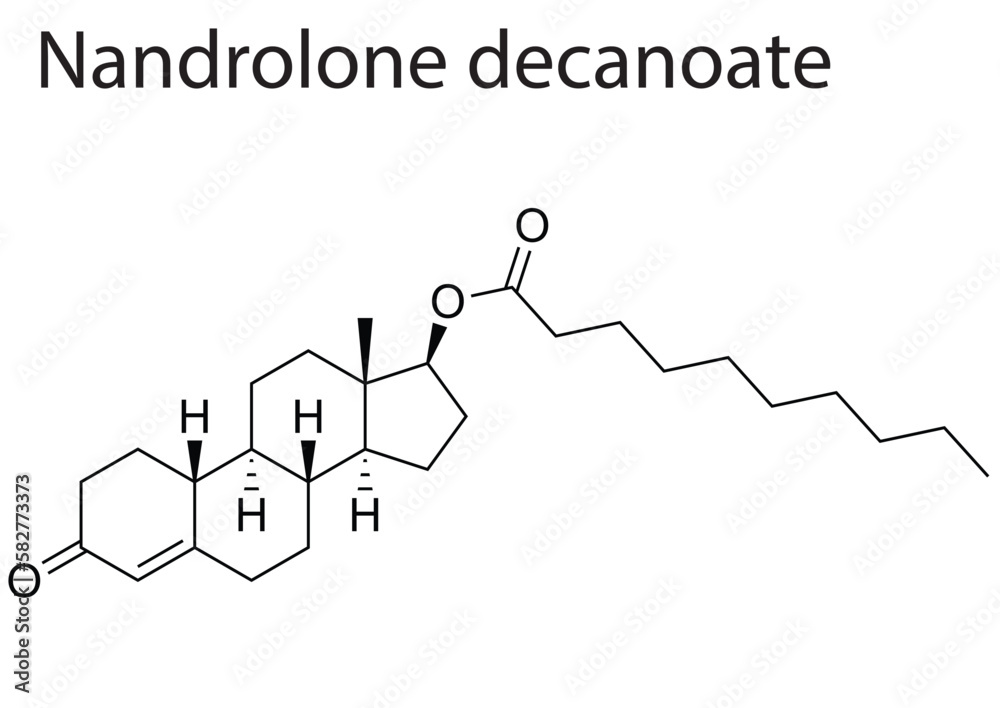 Vector of the chemical structure of Nandrolone decanoate anabolic-androgenic steroid
