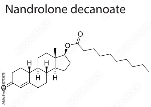 Vector of the chemical structure of Nandrolone decanoate anabolic-androgenic steroid
