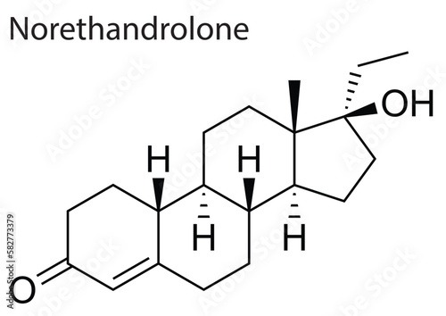 Vector of the chemical structure of Norethendrolone anabolic-androgenic steroid